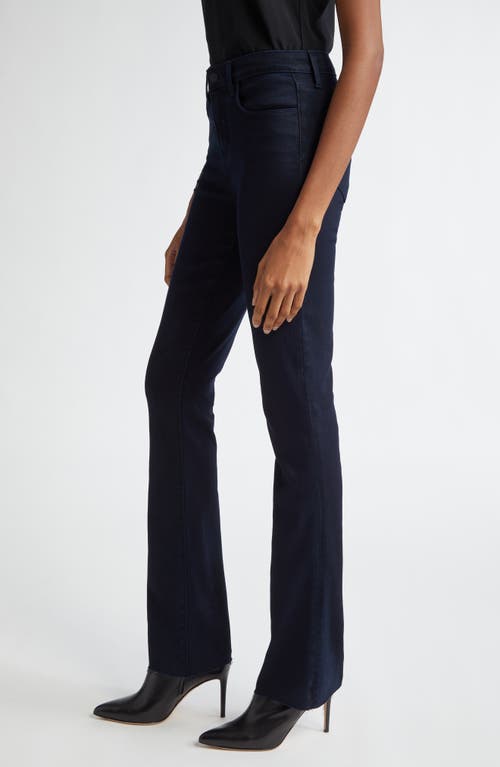 L'agence Ruth Coated High Waist Raw Hem Straight Leg Jeans In Metro Coated