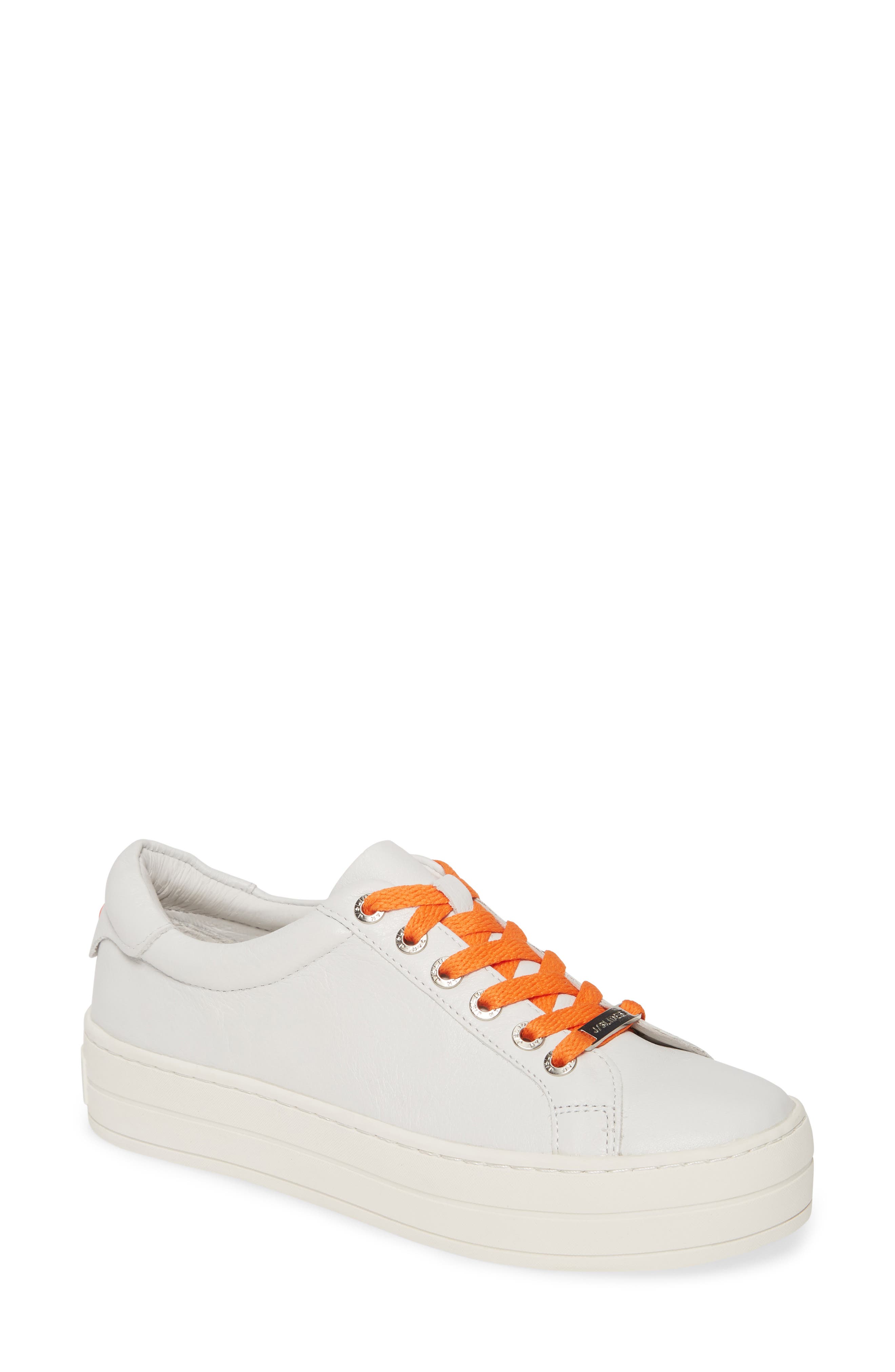 orange platform sneakers