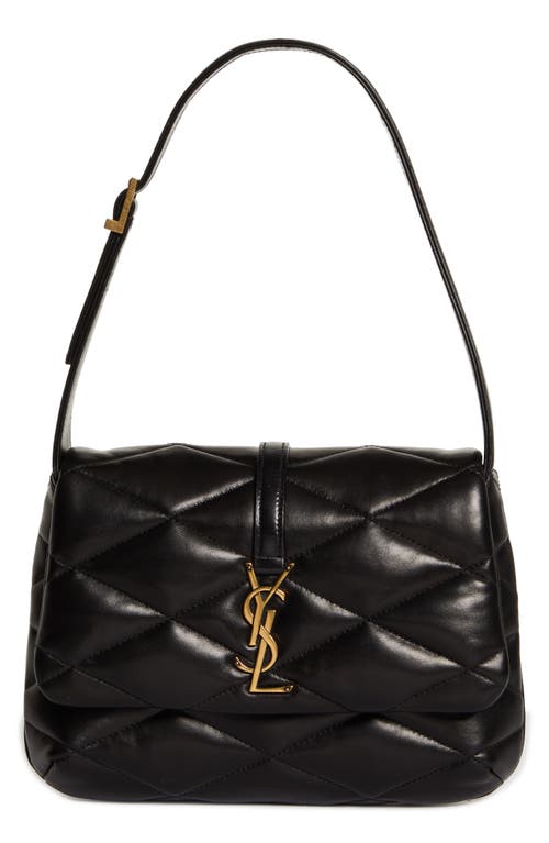 Saint Laurent Le Fermoir Snap-buckle Closure Small Top Handle Bag in Black