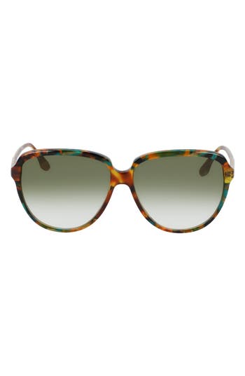 Shop Victoria Beckham 60mm Gradient Round Sunglasses In Blonde Havana/khaki Gradient