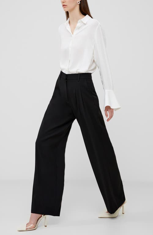 French Connection Harrie Wide Leg Suiting Pants In Blackout