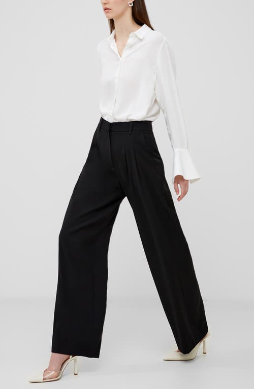 Shop French Connection Harrie Wide Leg Suiting Pants In Blackout