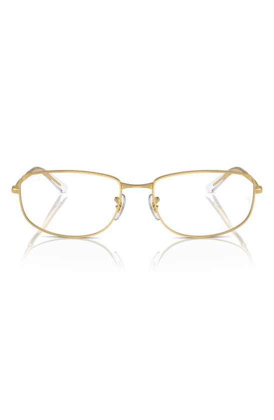 Shop Ray Ban Ray-ban 56mm Irregular Optical Glasses In Gold Transition