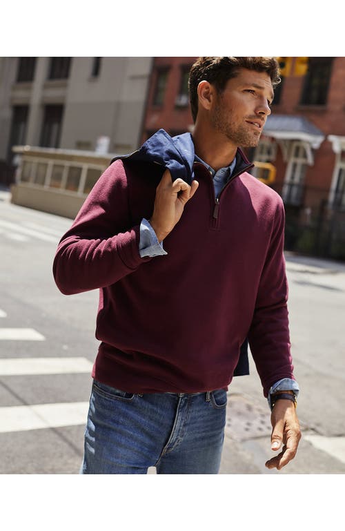 Shop Lands' End Bedford Rib Quarter Zip Sweater In Royal Burgundy