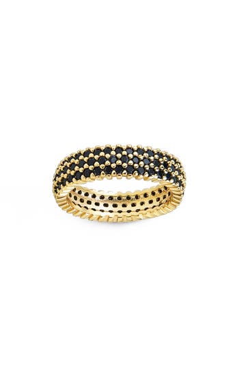 Sterling Forever Jolene Cubic Zirconia Rainbow Eternity Ring In Gold/black