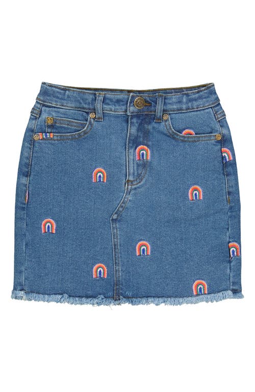 THE NEW Kids' Rainbow Embroidered Denim Skirt Light Blue at Nordstrom, Y
