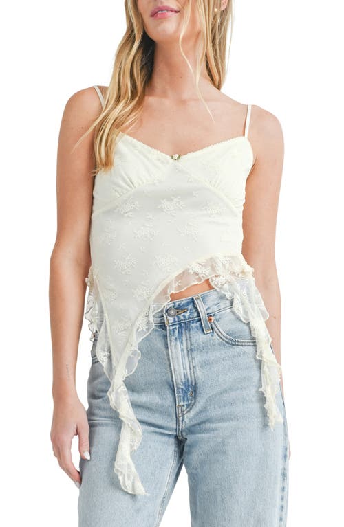 All Favor Seaweed Embroidery Asymmetric Camisole Ivory at Nordstrom,