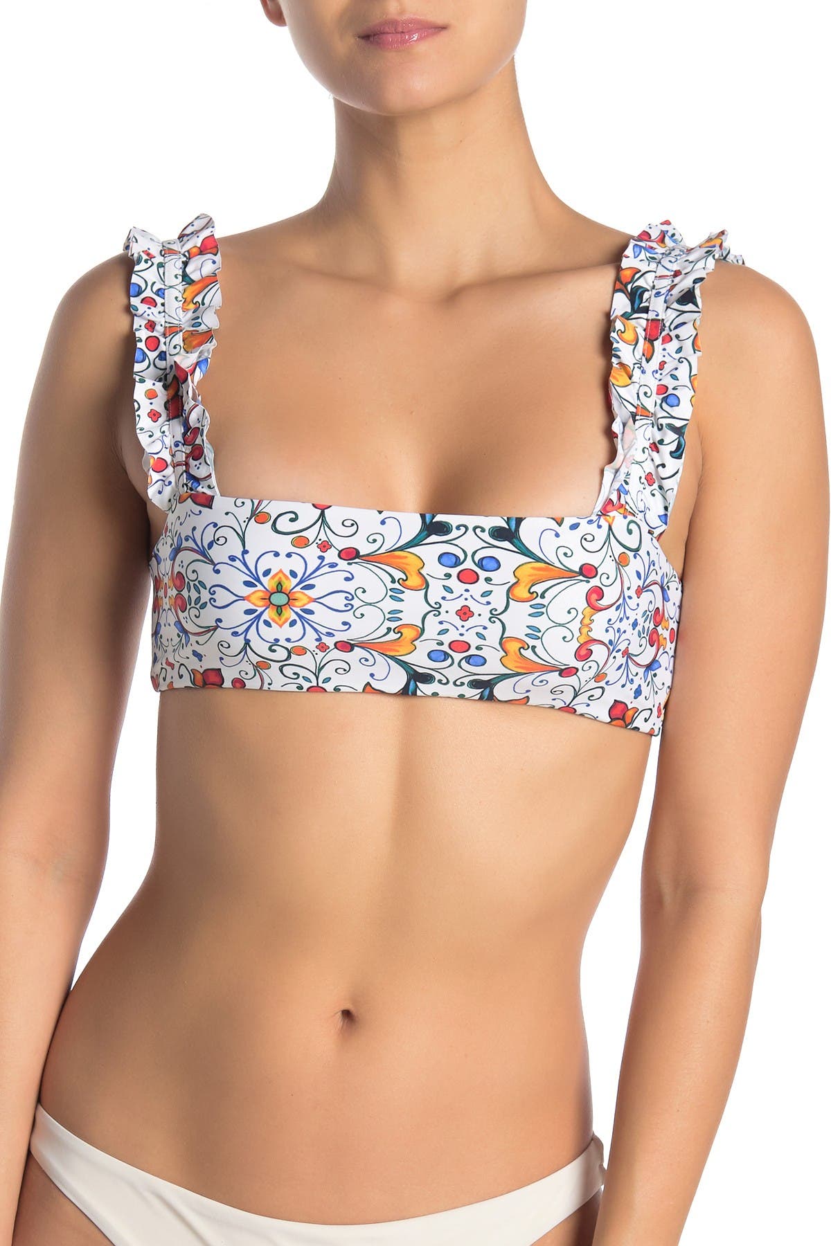 bikini top with ruffle straps