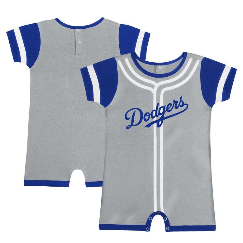 Outerstuff Babies' Infant Fanatics Branded Gray Los Angeles Dodgers Fast Pitch Romper