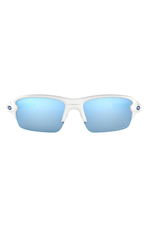 Oakley Kids' Flak XS 59mm Prizm Polarized Rectangular Sunglasses in White at Nordstrom