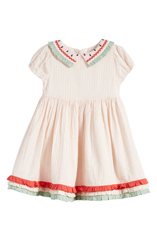 Mini Boden Kids' Collared Cotton Gauze Dress In Neutral