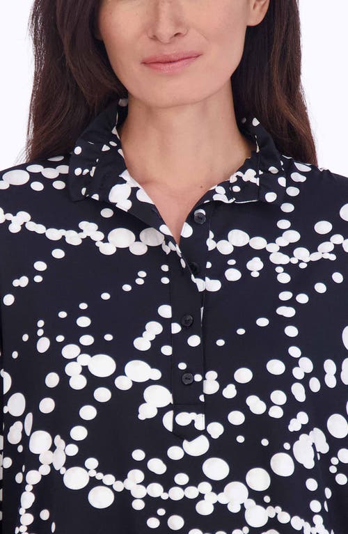 Shop Foxcroft Mia Dot Print Jersey Popover Top In Black/white