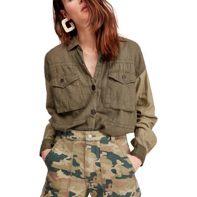 Free People Cargo Pocket Top, Green