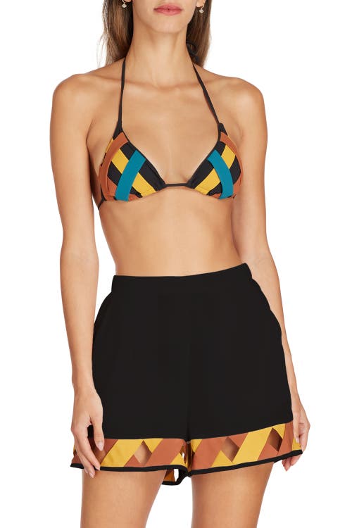 VALIMARE Ravello Bandage Beach Shorts in Black 