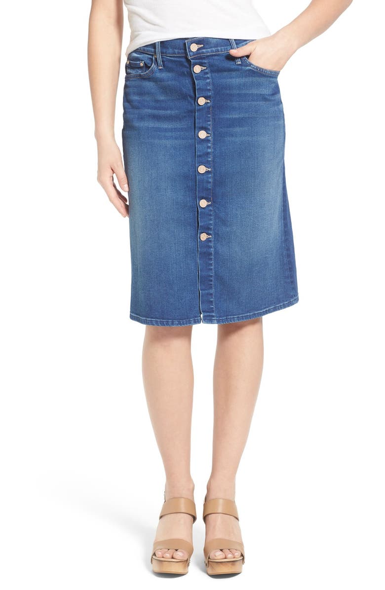 MOTHER High Rise Button Front Denim Skirt (Blue Moon) | Nordstrom