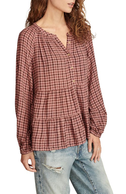 Shop Lucky Brand Tiered Babydoll Top In Red Plaid