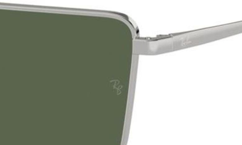 Ray Ban Emy Bio-based Sunglasses Silver Frame Green Lenses Polarized 59-17 In Silver