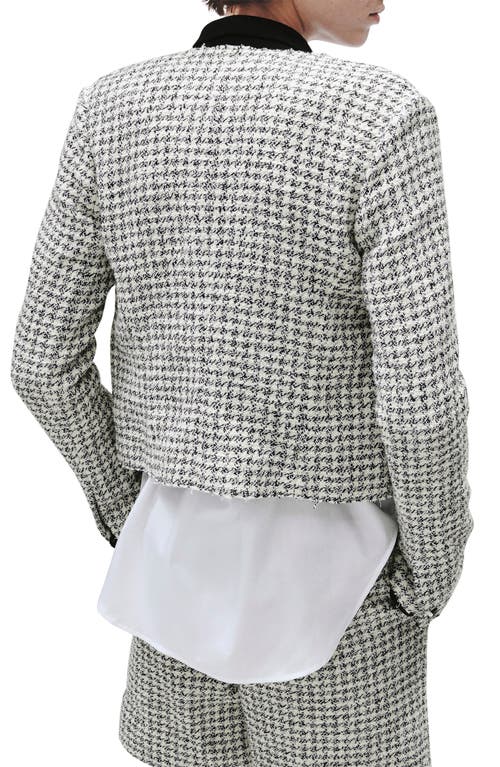 Rag & Bone Carmen Check Cotton Blend Tweed Jacket In Blackwhite
