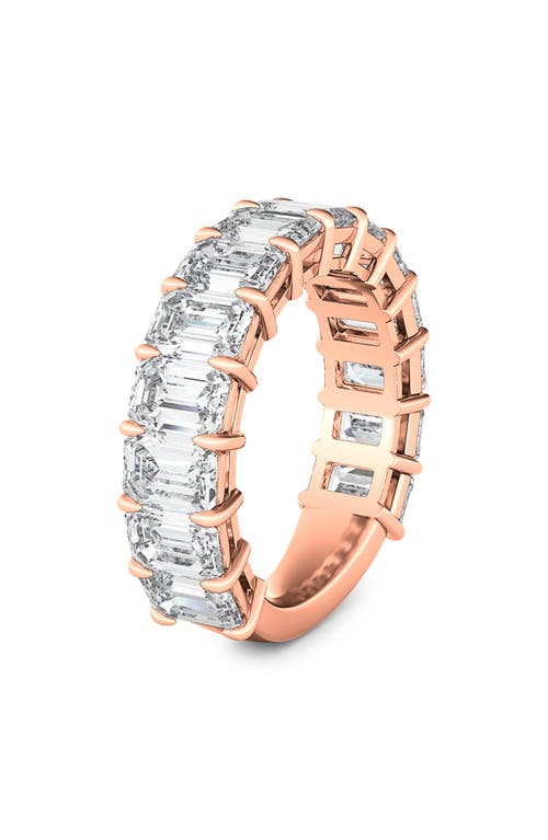 Emerald Cut Lab Created Diamond Eternity Ring in Rose Gold