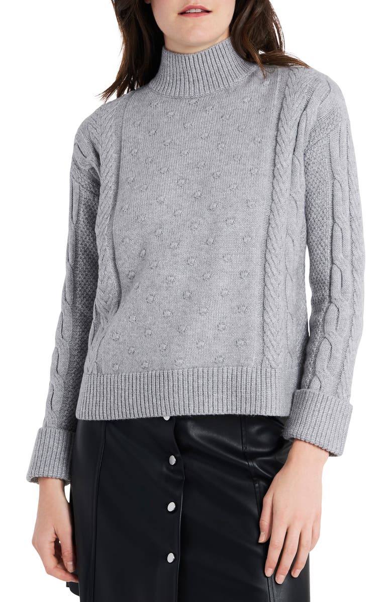 1.STATE Mock Neck Cable Sweater, Main, color, 078