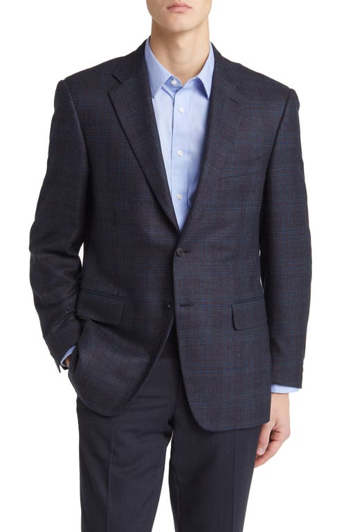 Canali Siena Regular Fit Plaid Silk & Wool Sport Coat Blue at Nordstrom, Us