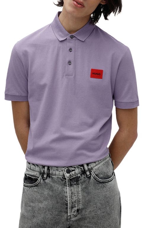 HUGO Deres Slim Fit Cotton Polo in Light/Pastel Purple at Nordstrom, Size X-Large