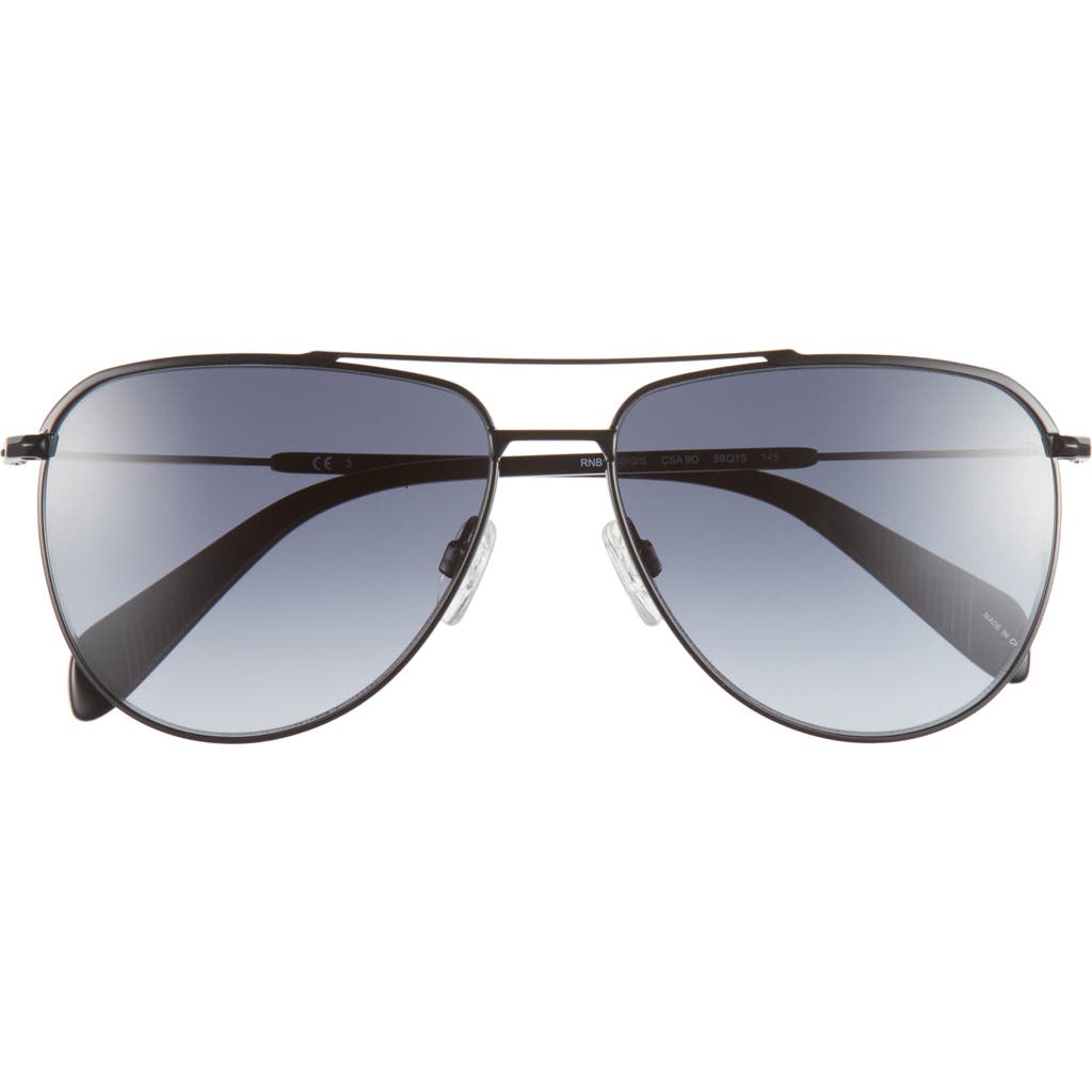 Rag & Bone 59mm Aviator Sunglasses In Black Palladium/grey Shaded