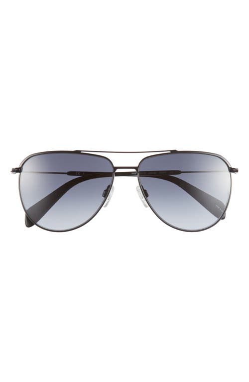 rag & bone 59mm Aviator Sunglasses in Black Palladium/Grey Shaded at Nordstrom