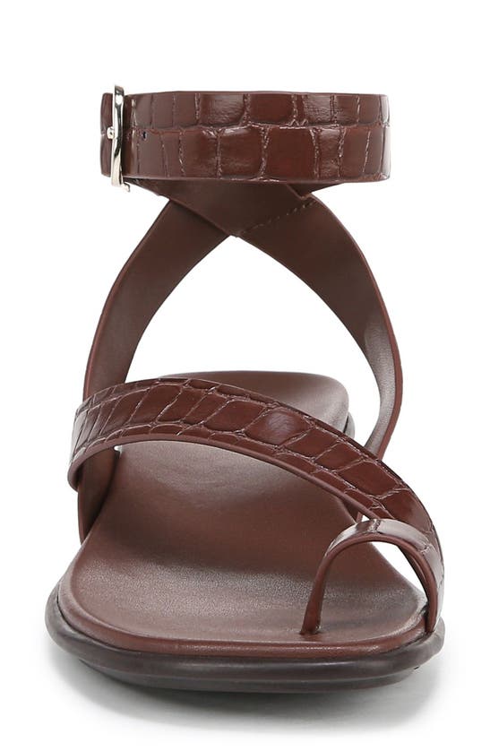Naturalizer Birch Ankle Strap Sandals In Cappuccino Croco Faux Leather