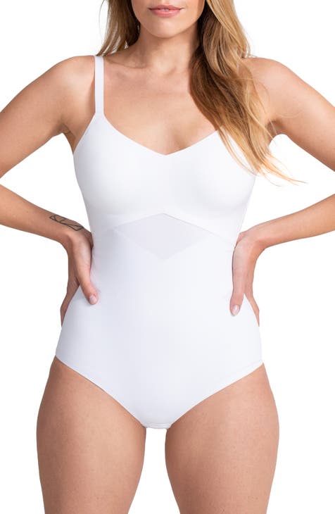 Women's Plus Size USA Stripes Graphic Bodysuit - White 2X