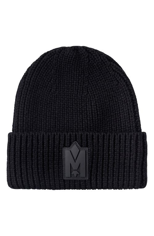 Shop Mackage Jude Recycled Wool Blend Rib Beanie In Black