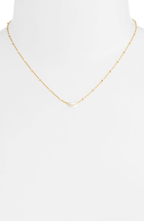 Shop Kendra Scott Mini Elisa Pendant Necklace In Gold White Mother Of Pearl