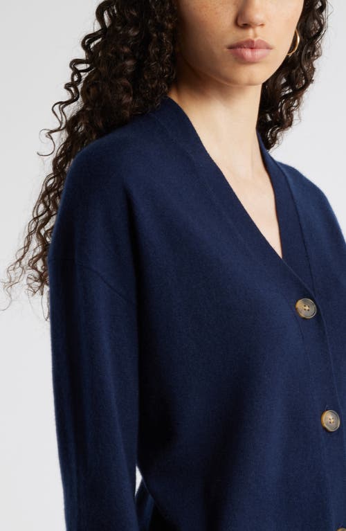 Shop Nordstrom Cashmere Drop Shoulder Cardigan In Navy Night