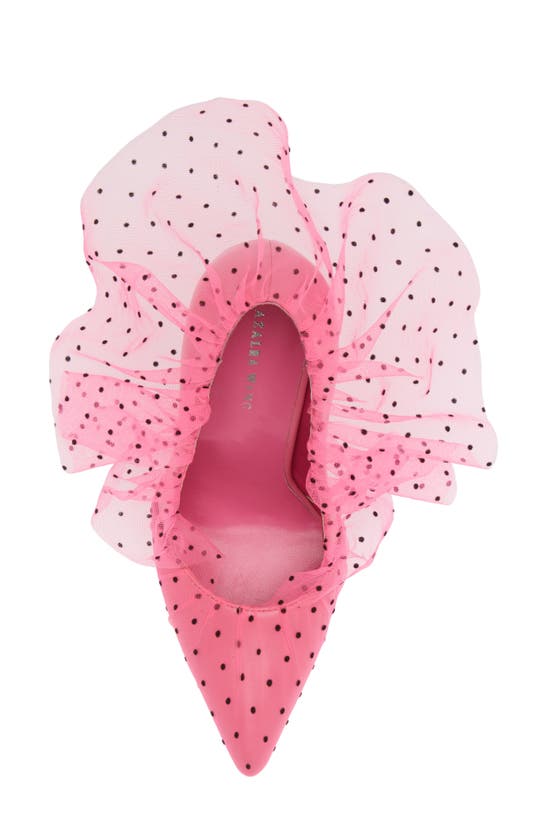 Azalea Wang Discreet Pink Polka Dot Tulle Pump In Pink