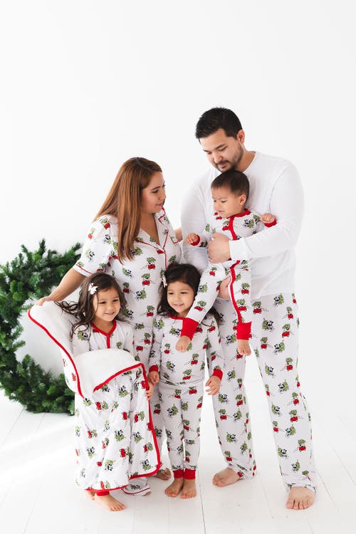 Charlie Lou Baby Steamboat Willie Christmas Notch Collar Pajama Set In White