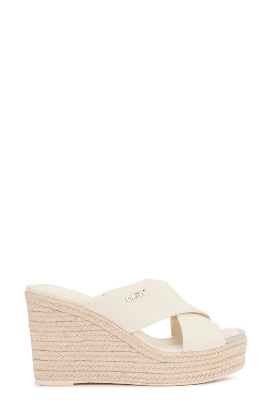 Shop Dkny Maryn Espadrille Wedge Platform Sandal In Bone