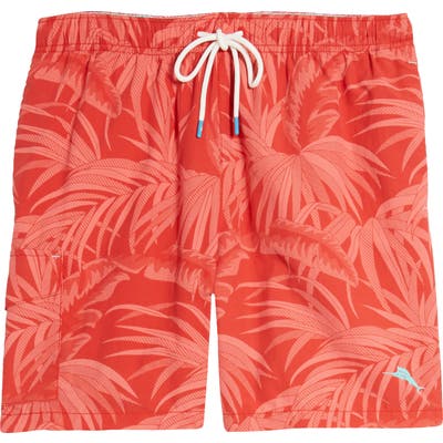 Tommy Bahama Naples Desert Fronds Nylon Swim Trunks, Red