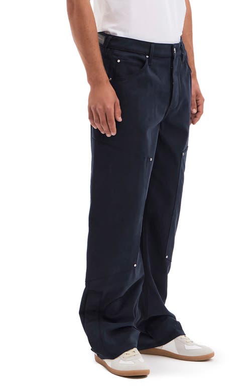 Shop Vayder Wide Leg Stretch Cotton Utility Pants In Navy