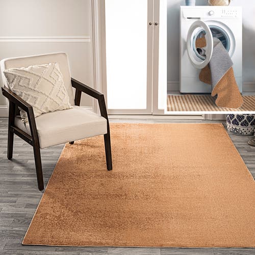 Jonathan Y Twyla Classic Solid Low-pile Machine-washable Area Rug In Terra
