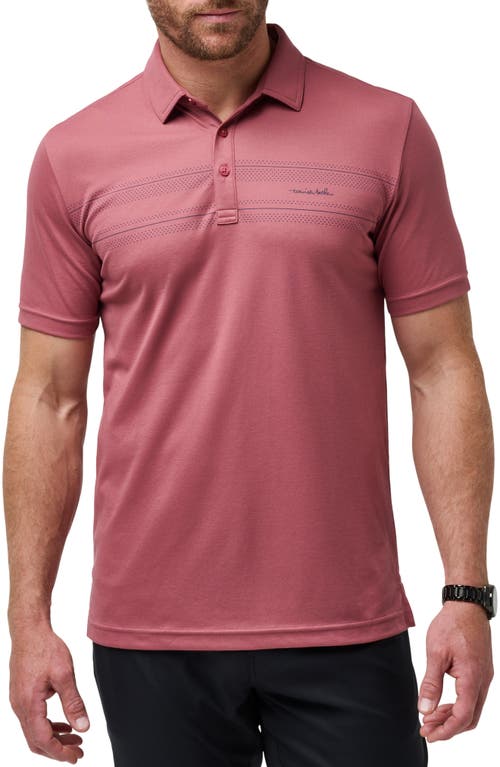 Shop Travismathew On Schedule Stripe Piqué Polo In Roan Rouge