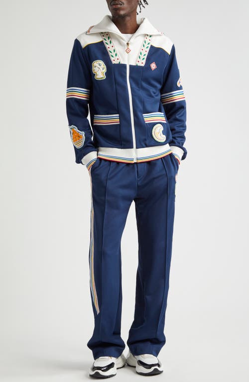 Shop Casablanca Varsity Track Jacket In Navy