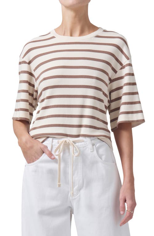 Citizens Of Humanity Goldie Stripe T-shirt In Ginger Stripe
