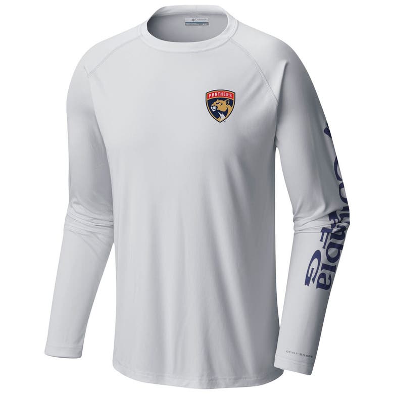 Shop Columbia White Florida Panthers Terminal Tackle Omni-shade Raglan Long Sleeve T-shirt