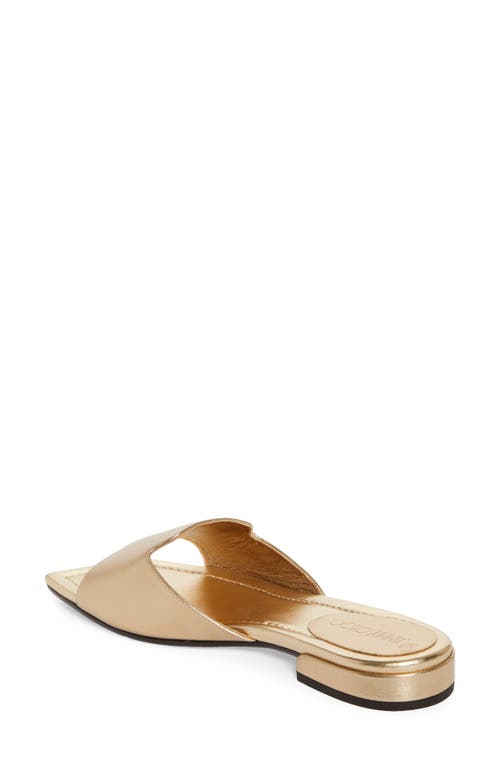 Jimmy Choo Dina Metallic Leather Slides In Gold