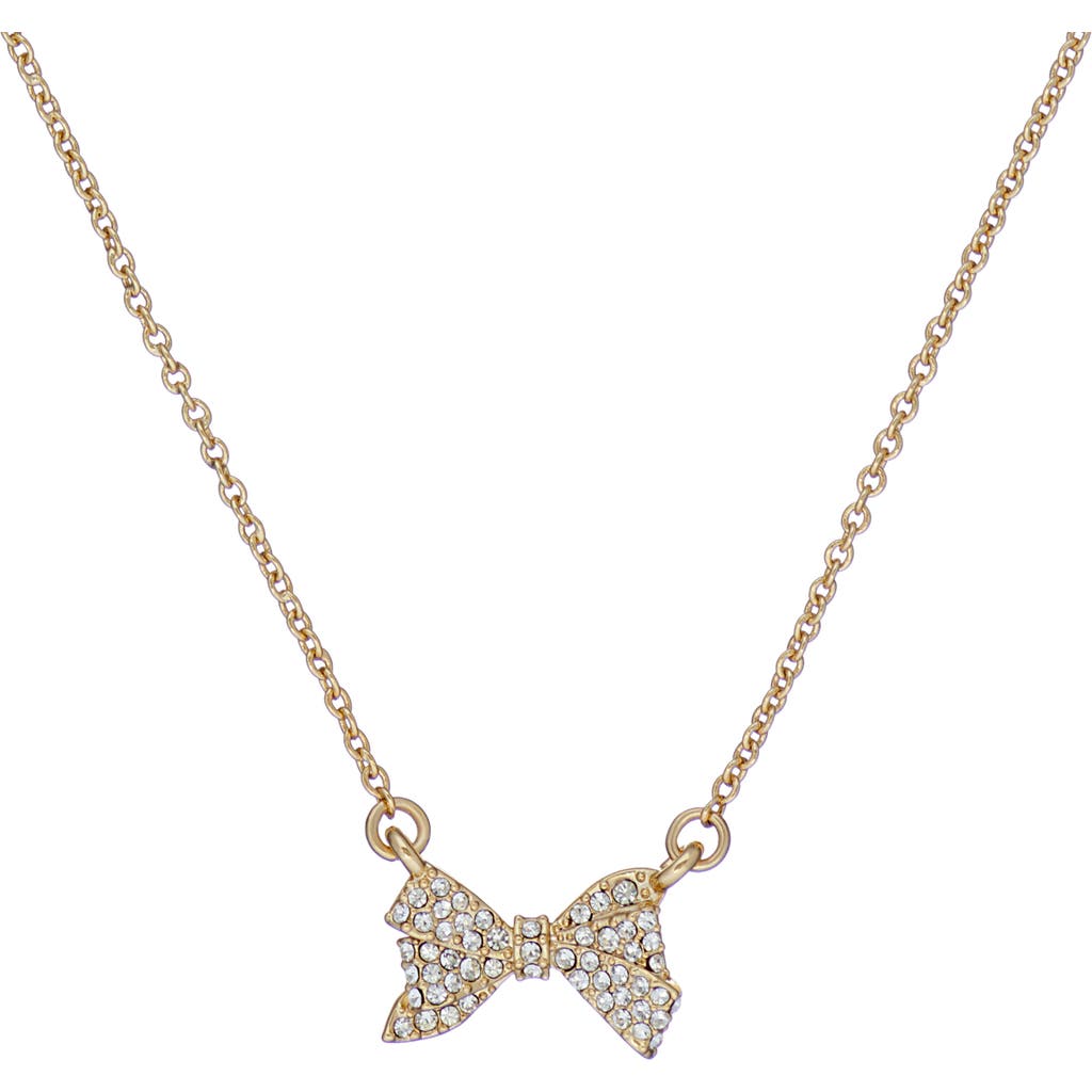 Ted Baker London Barsie Crystal Bow Pendant Necklace In Gold Tone/clear Crystal