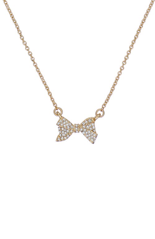 Barsie Crystal Bow Pendant Necklace in Gold Tone/Clear Crystal