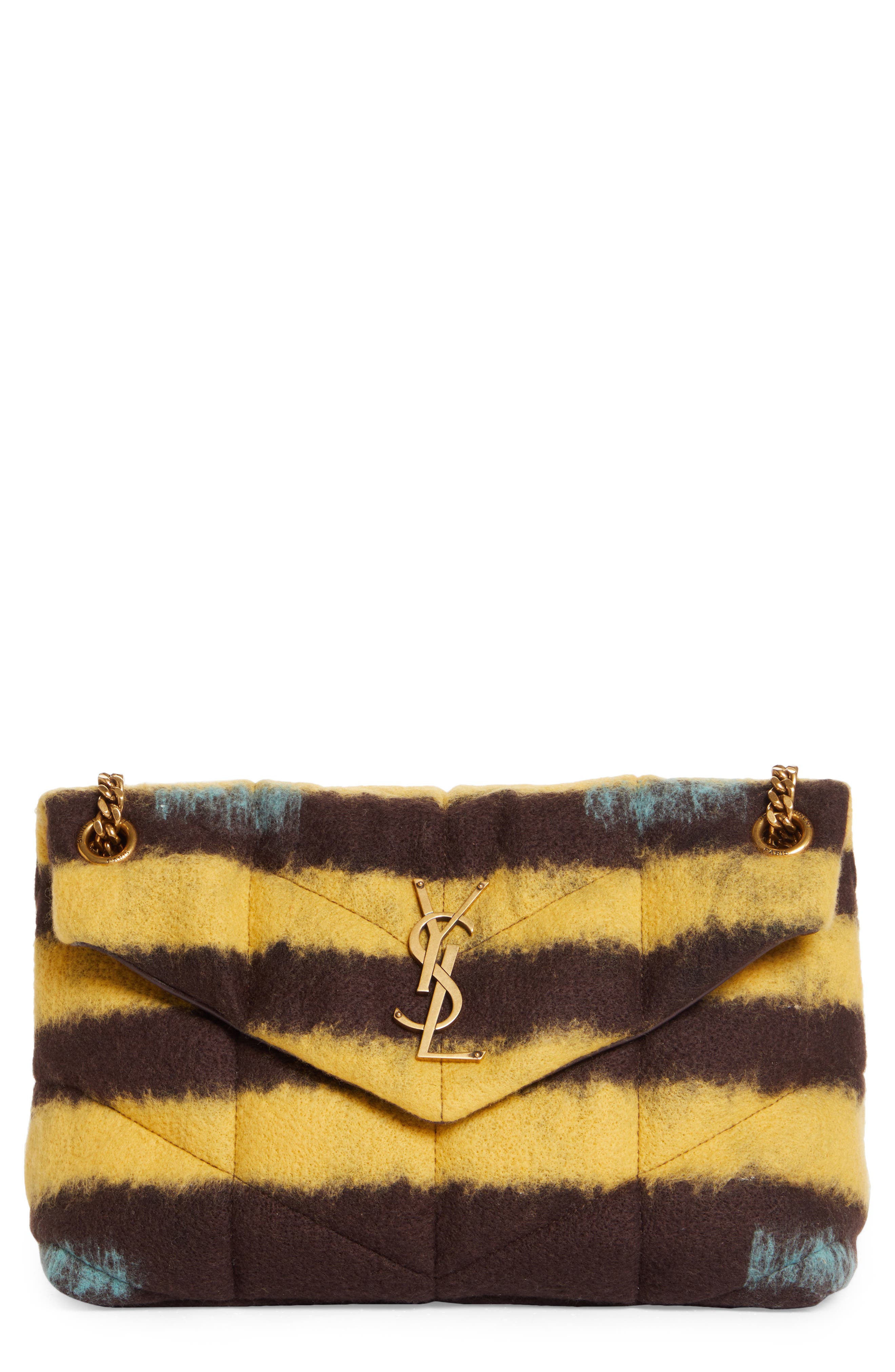 Saint Laurent Loulou Small Leather Shoulder Bag in Yellow