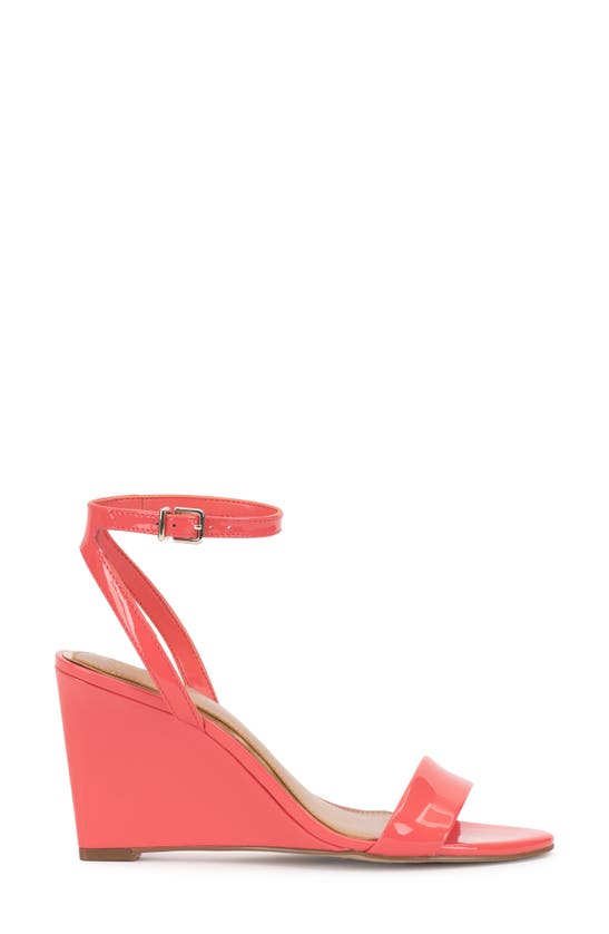 Shop Vince Camuto Jefany Ankle Strap Wedge Sandal In Peach Pop