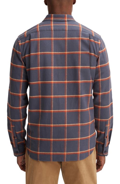 Shop Vince Skipton Plaid Flannel Button-up Shirt In Night Storm/rust Amber