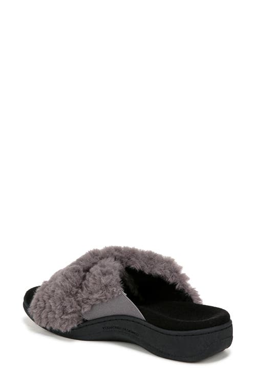 Shop Vionic Relax Ii Plush Slide Sandal In Charcoal